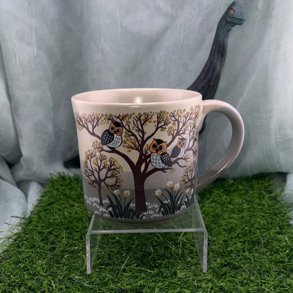Vintage Otagiri "Owl Family in Tree" Stoneware Mug made in Japan